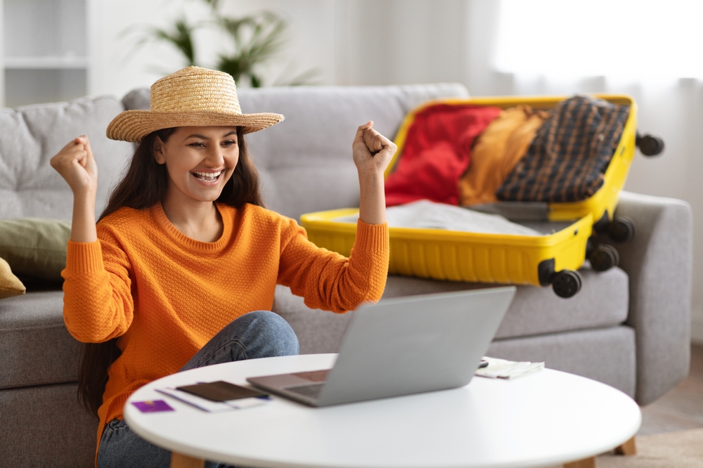 Woman saving on flights