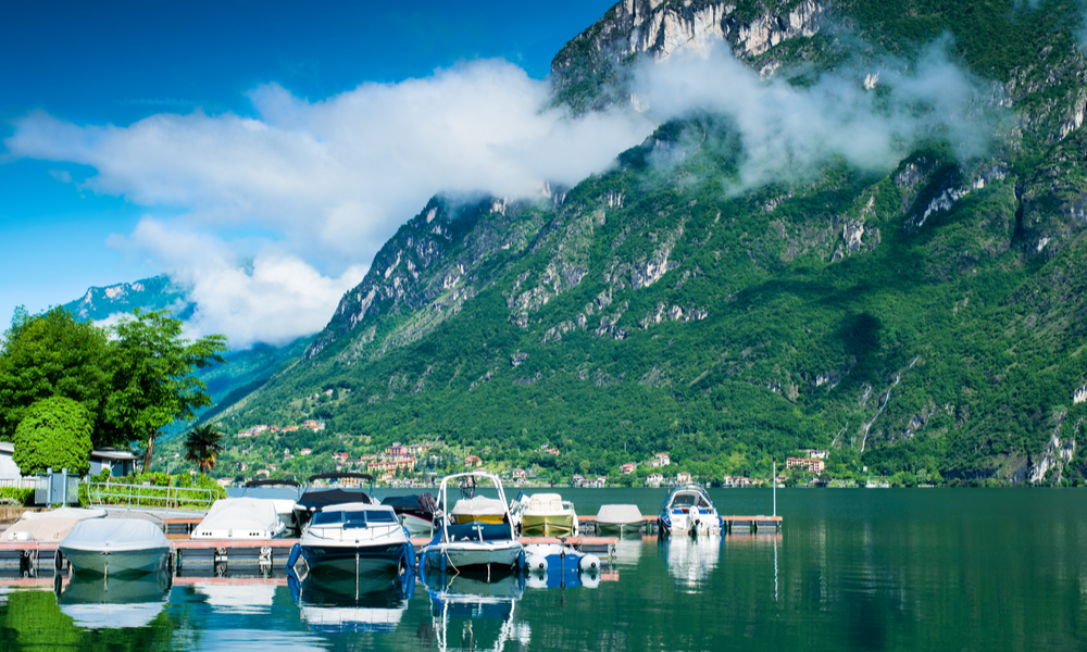 View of Lugano lake from Italian side.