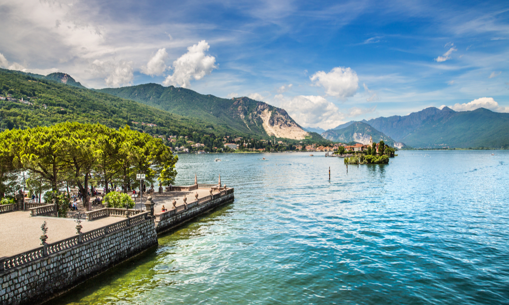 Beautiful lake Maggiore with the islands. Italy