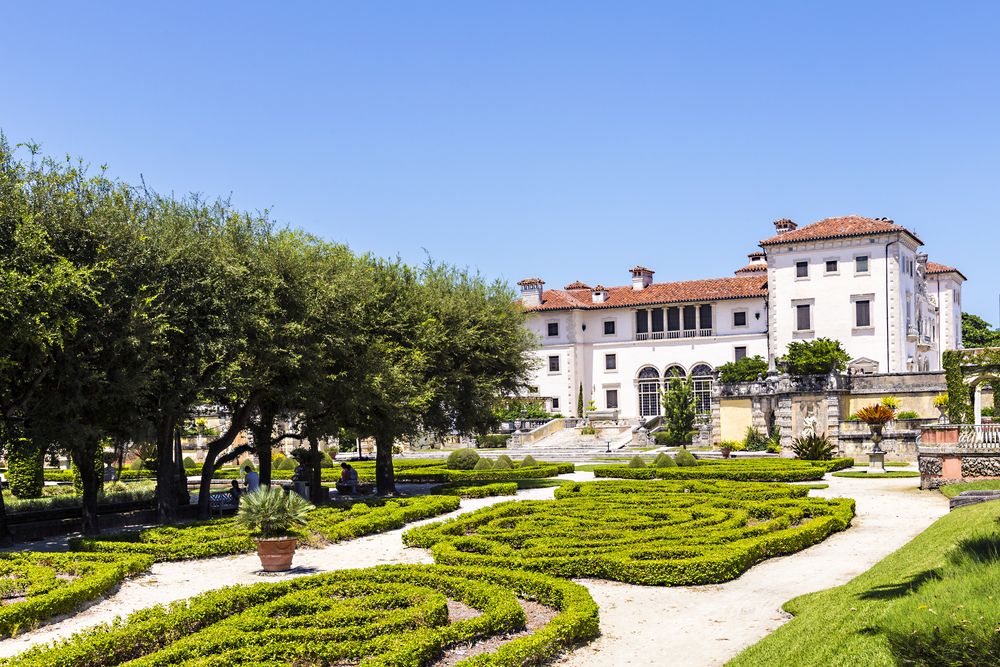 vizcaya Museum in Miami under blue sky