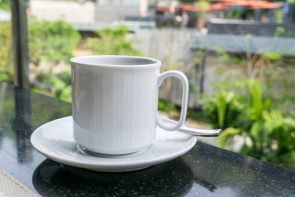 coffee cups on terrace