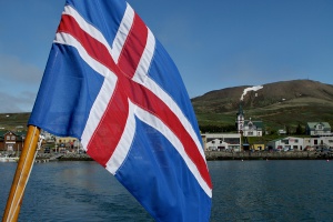 Iceland flag on a boat