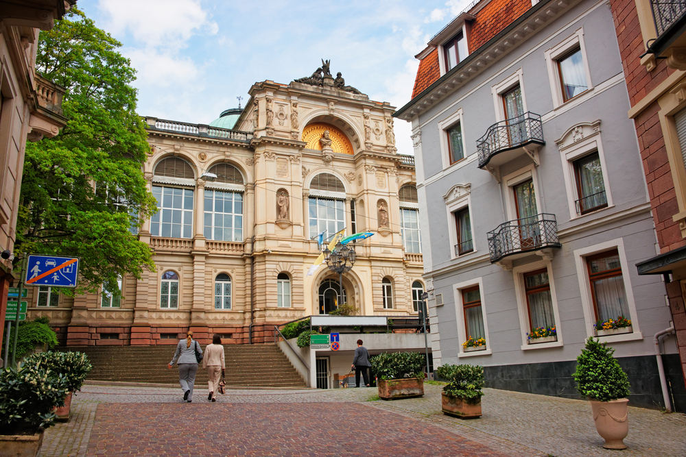 Friedrichsbad Spa in Baden-Baden, Baden-Wurttemberg of Germany. Baden Baden is a spa town. People on the background