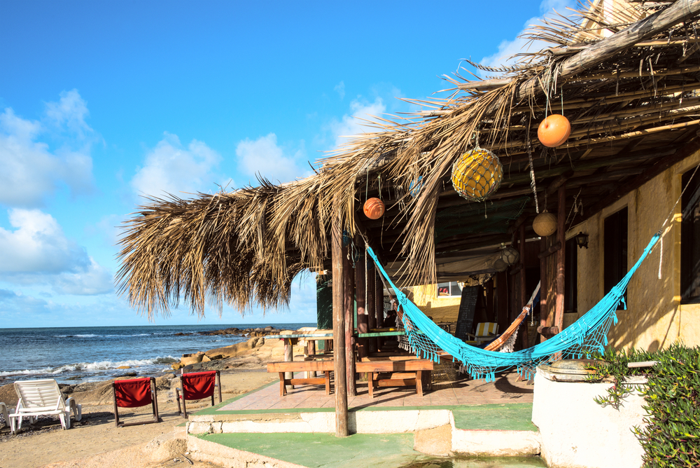 Bungalows and hammocks, Cabo Polonio, Uruguay