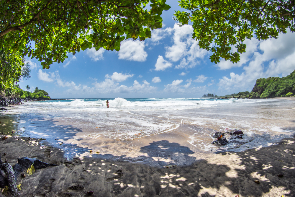 Hamoa Beach on a high surf day