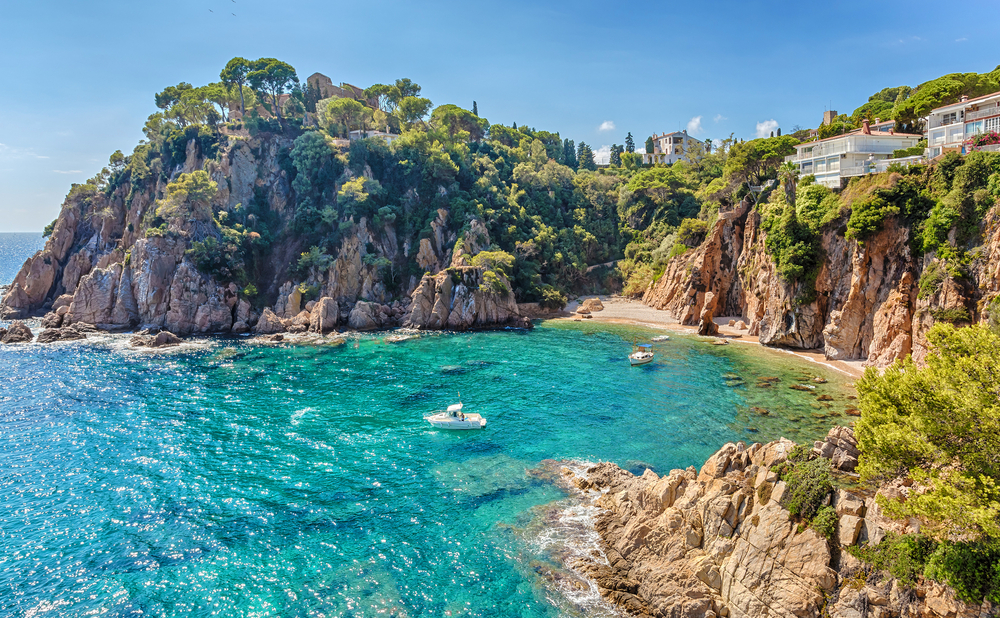 View from the gardens Marimurtra of Sa Forcanera, Blanes, Costa Brava, Catalonia, Spain.