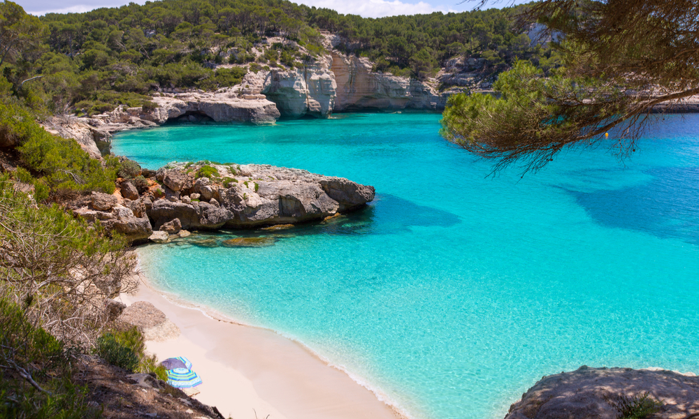 Cala Mitjaneta in Menorca Ciutadella at Balearic islands