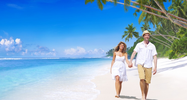 honeymoon couple on beach