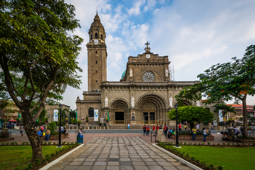 The Manila Cathedral, in Intramuros, Manila, The Philippines.