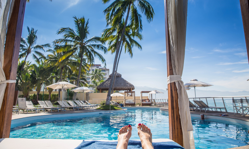 chilling by the pool