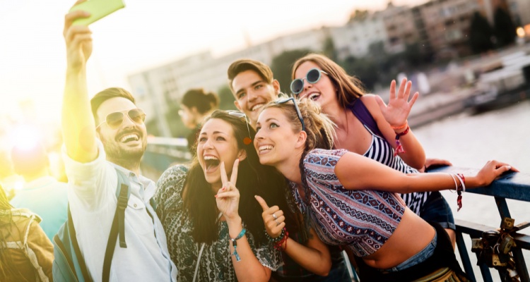 group taking a selfie