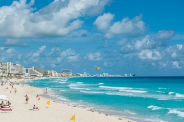 Cancun beach panorama, Mexico