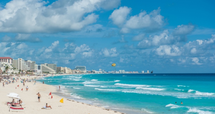 Cancun beach panorama, Mexico