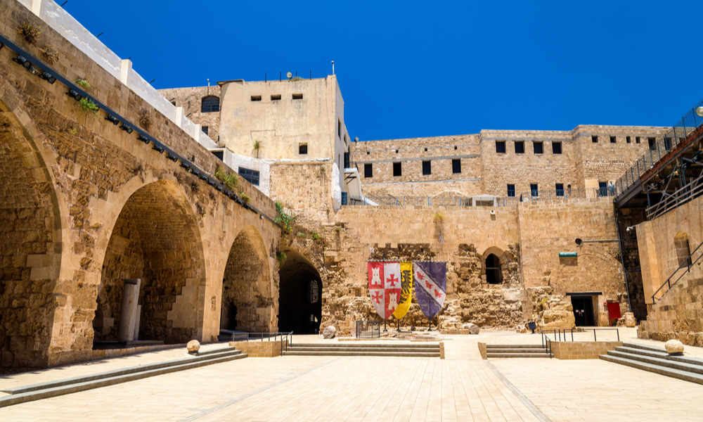 Citadel of Acre, an Ottoman fortification in Israel. Old town of Acre is a UNESCO Heritage Site