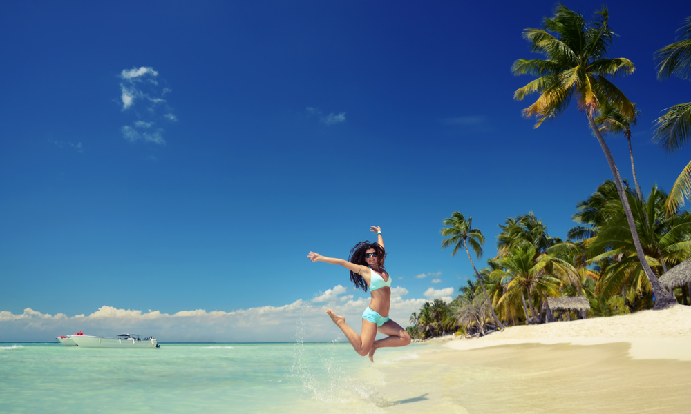 girl on punta cana beach