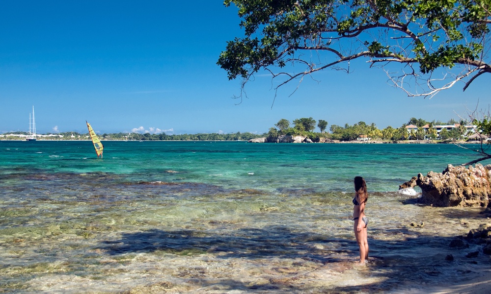 on the beach in negril, jamaica