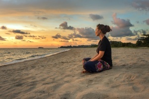 woman relaxing on beach