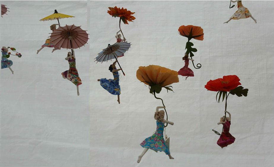 Santa Fe Artists's Market: Mobiles of Sarena Mann's AirCraft - Photo by Joseph Decibus