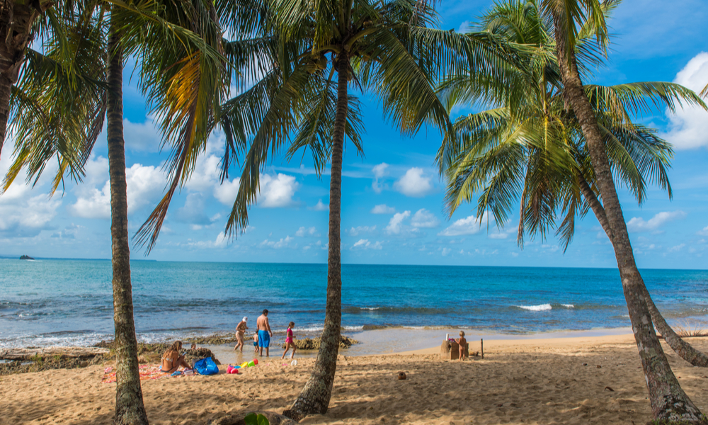 Family at playa Cocles - beautiful tropical beach close to Puerto Viejo - Costa Rica