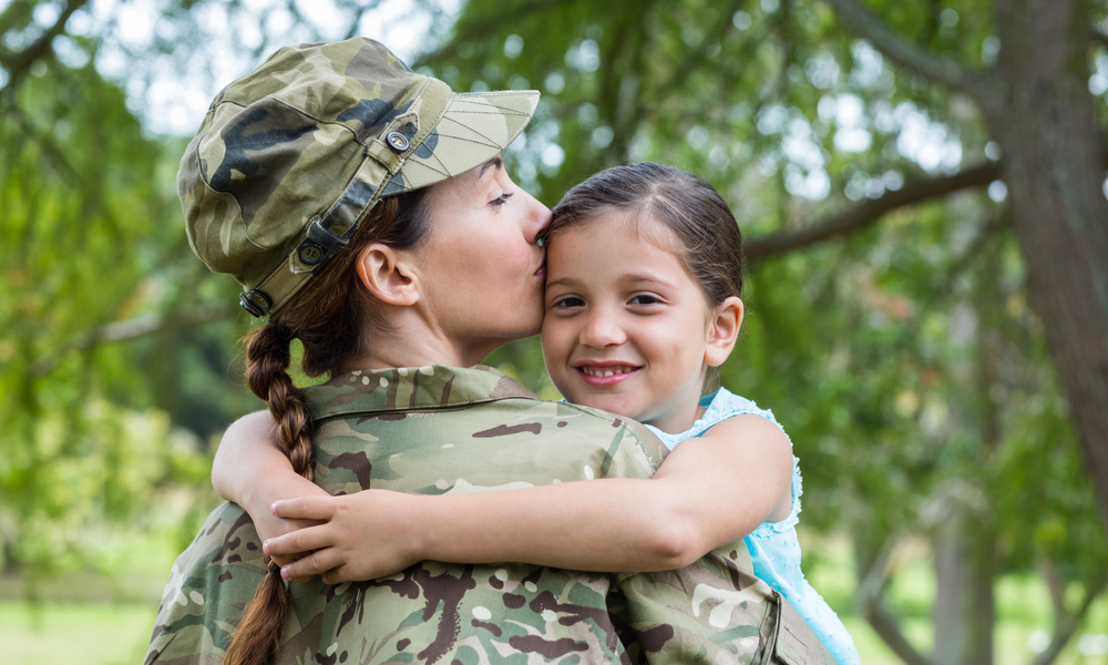 A Military mom with her daughter