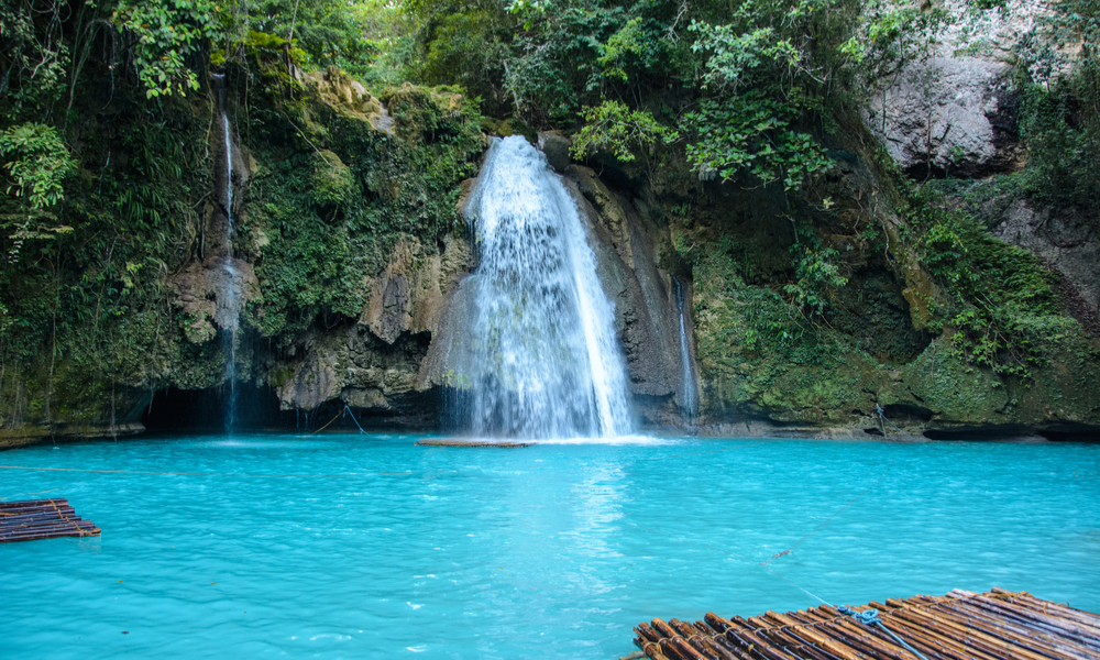 Kawasan Falls on Cebu island in Philippines