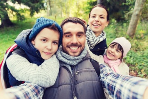 family taking a selfie