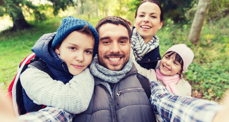 family taking a selfie