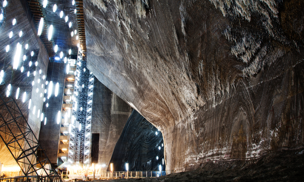 Underground theme park in salt mine Salina Turda