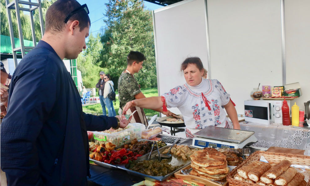 food stalls at tulburel festival in Moldova