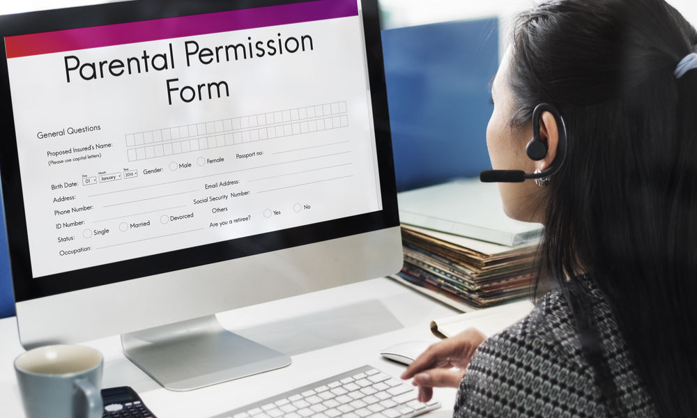 Parental Permission Form Consent Endorsement Concept