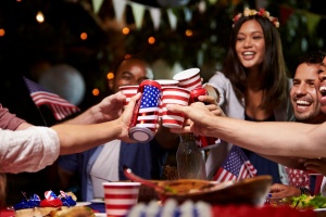 Friends Making A Toast To Celebrate 4th Of July Holiday