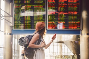 solo traveler at airport