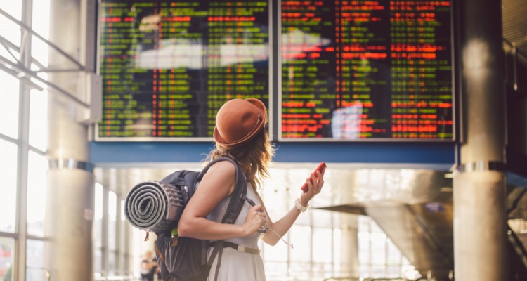 solo traveler at airport