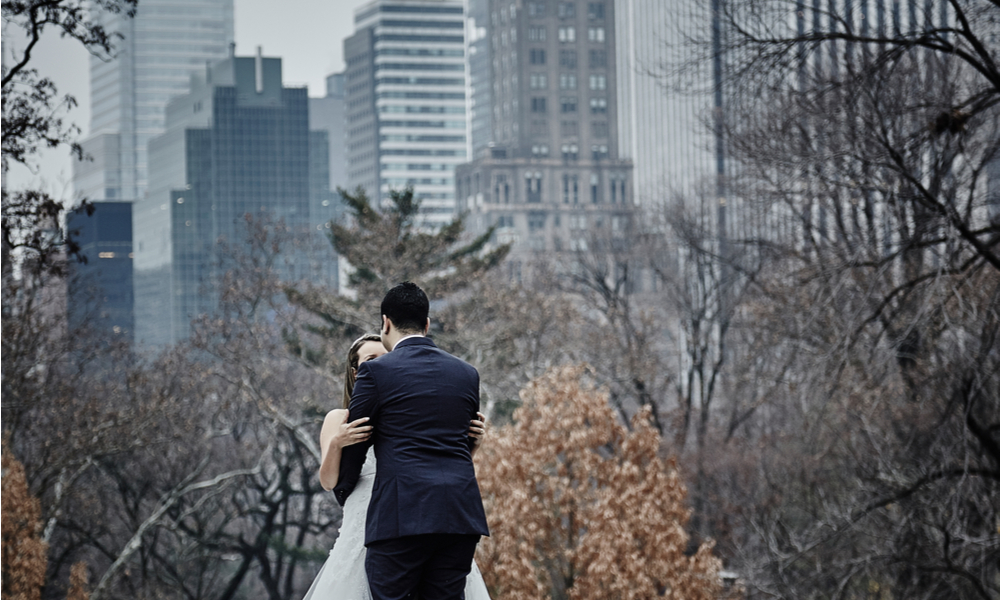  5 Dreamy Winter Wedding Destinations: Wedding at Central Park, New York City, Manhattan on a cold winter day