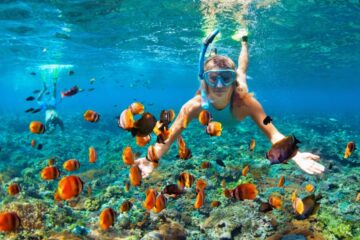 Woman snorkeling