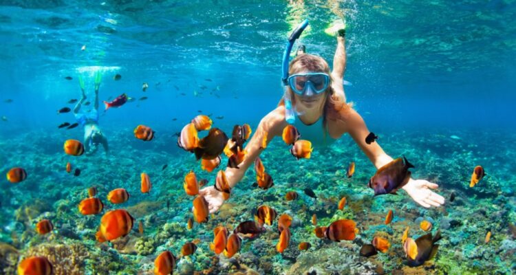 Woman snorkeling