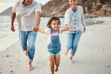 Family on the beach