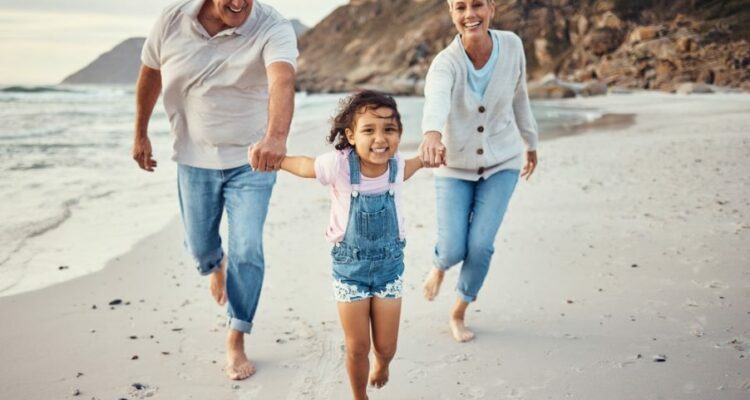 Family on the beach