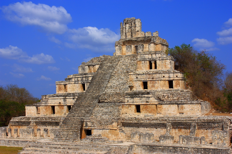 The Plaza of Edzna in Campeche, Mexico