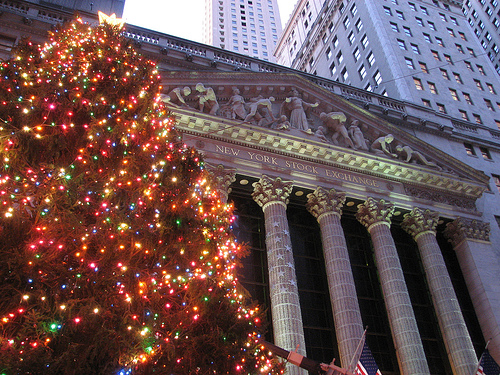 "Christmas at the New York Stock Exchange," CC Flickr photo credit: Michael Daddino 