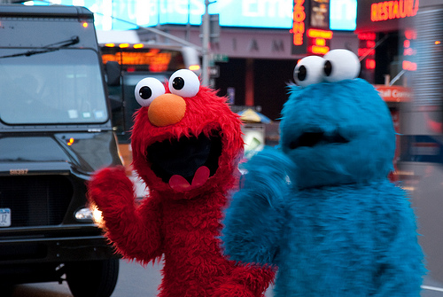 "Elmo and Cookie Monster," CC Flickr photo credit: Alejandro Mallea