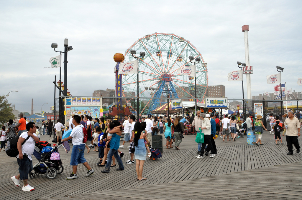 Coney Island boardwalk in Brooklyn, New York