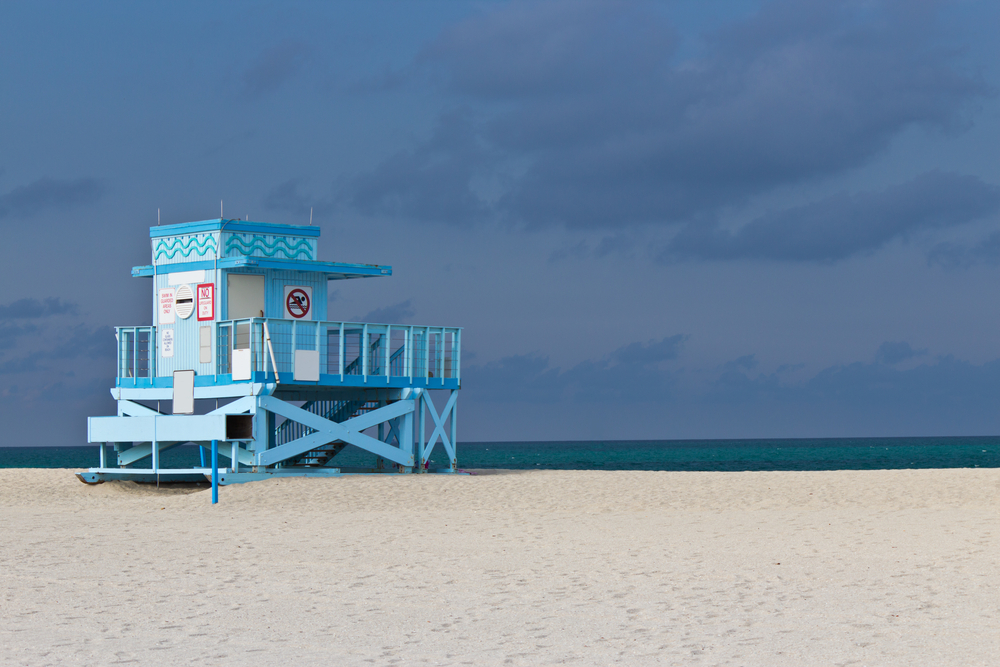 Lifeguard hut on Haulover Park Beach in Florida