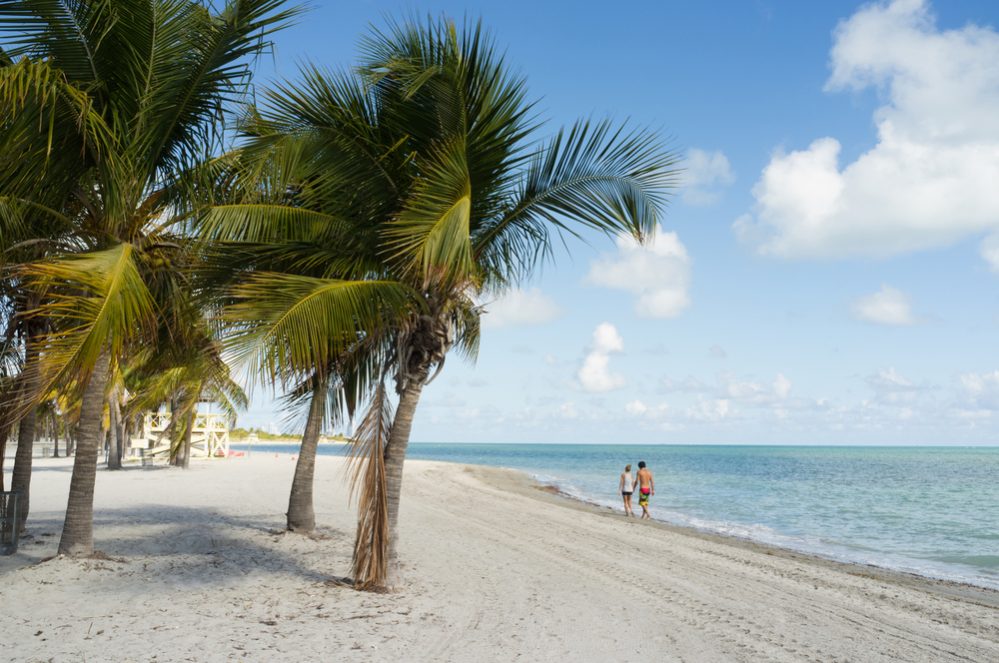 Beautiful Crandon Park Beach in Miami. Florida.