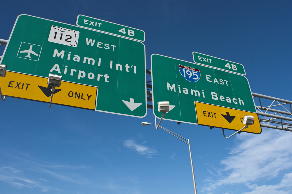 road sign to miami airport