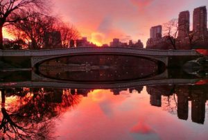 NYC: Sunset at the Rowing Pond in Central Park