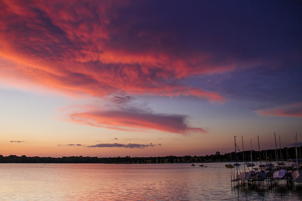 Sunset over White Rock Lake Dallas Texas