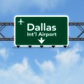 Dallas Forth Worth USA Airport Highway Sign 3D Illustration