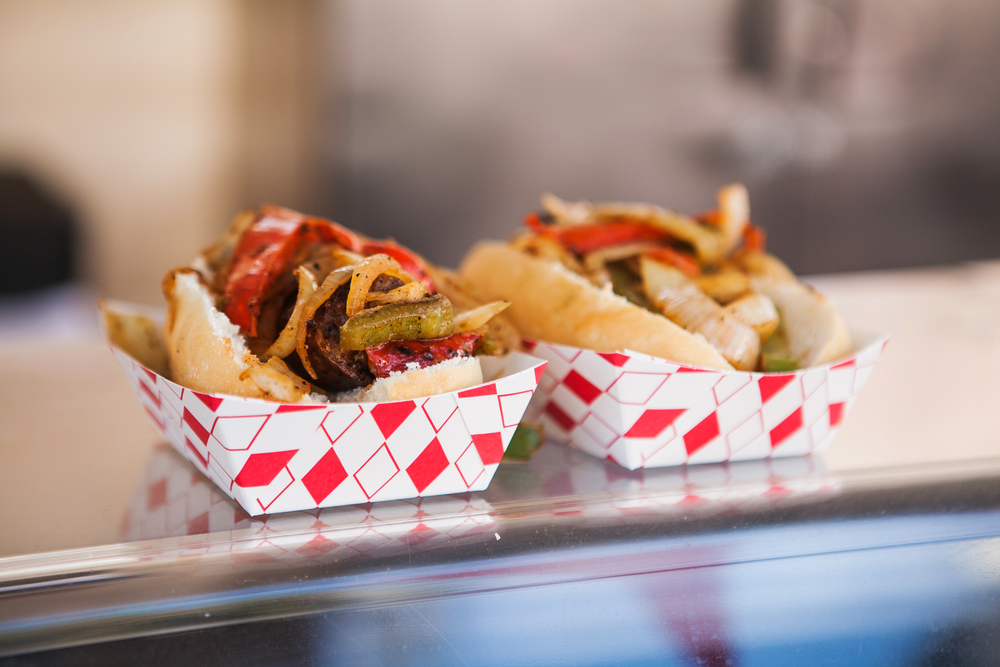 Hot dogs selling on the street. Street food