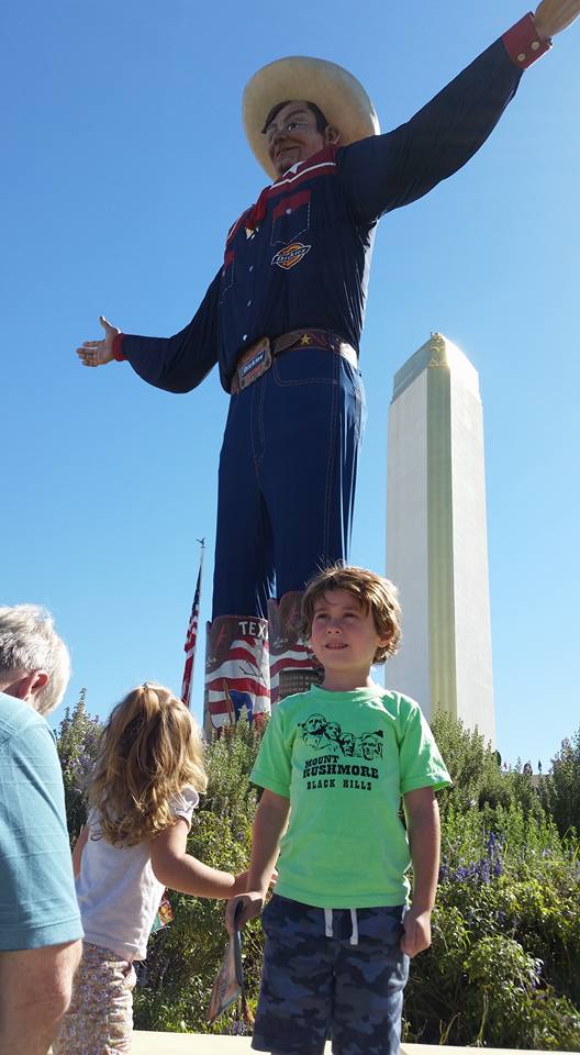 My son Liam at the State Fair of Texas. And yes, that guy behind him is Big Tex